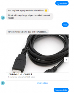 chatbot webshop order